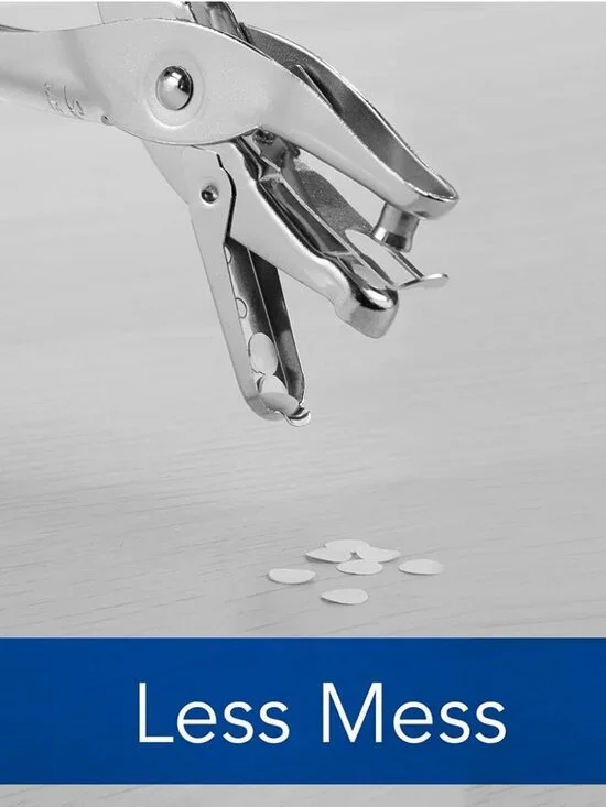 1 Hole Punch, 5 Sheet Capacity Hole Puncher, Single Hole Paper Punch, Chrome 740 - Picture 6 of 12